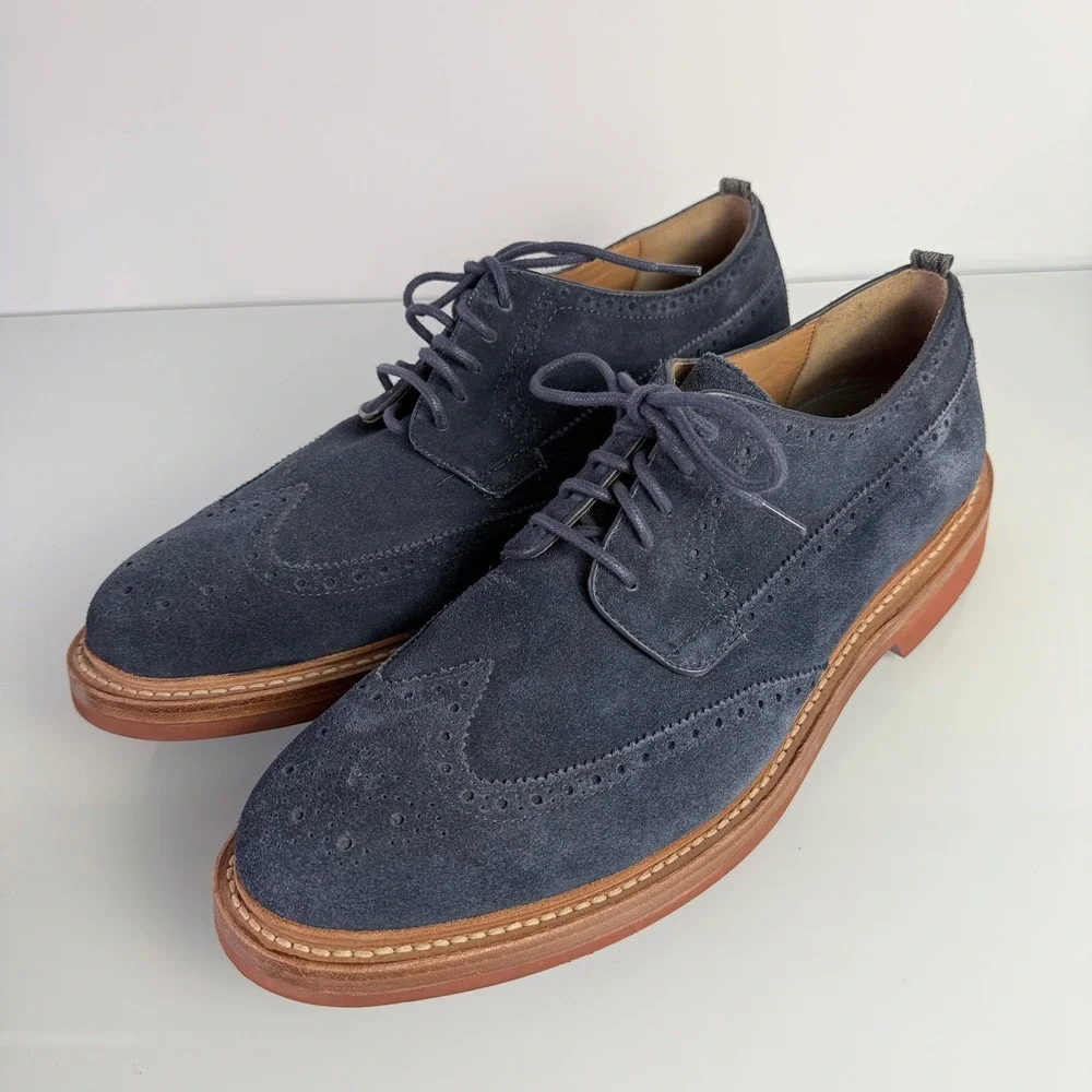 Cole Haan Todd Snyder Hammond Wingtip Mens 13 M Navy Blue Excellent Suede C14255